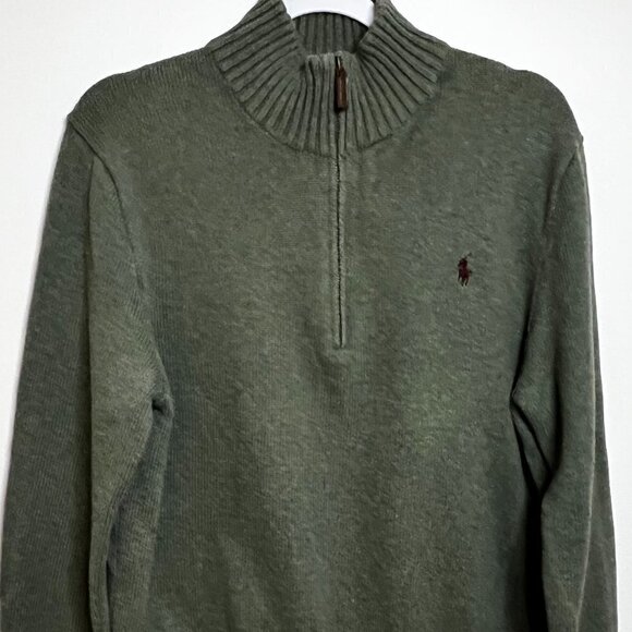 POLO Ralph Lauren 1/4 Zip 100% Cotton Sweater Size M/L - Picture 1 of 5
